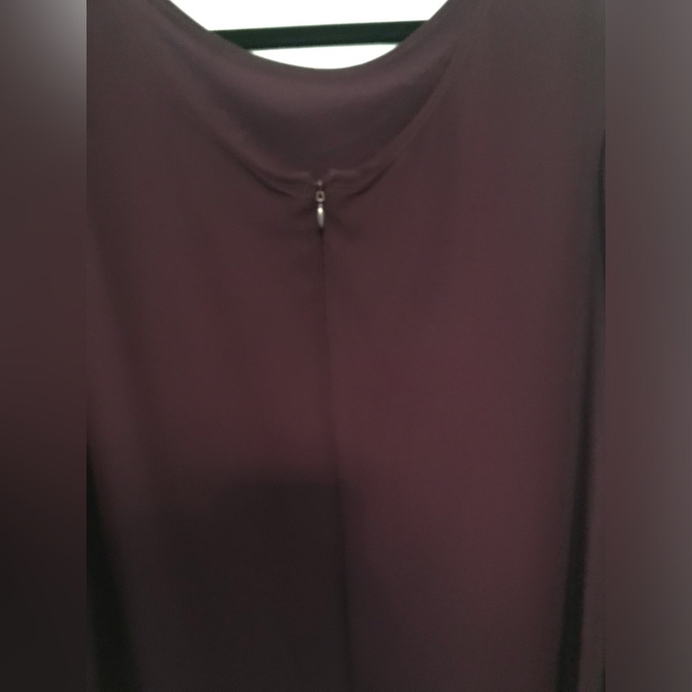 MSK Purple Long Flowy Sleeve Dress Size 14 - Picture 4 of 8